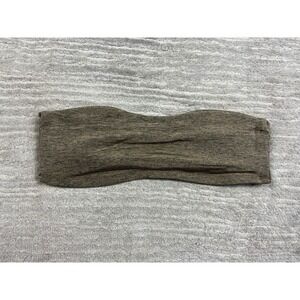 XOXO Swim Bikini Top Womens Small Brown Bandeau Wrap Tie Back Heathered USA